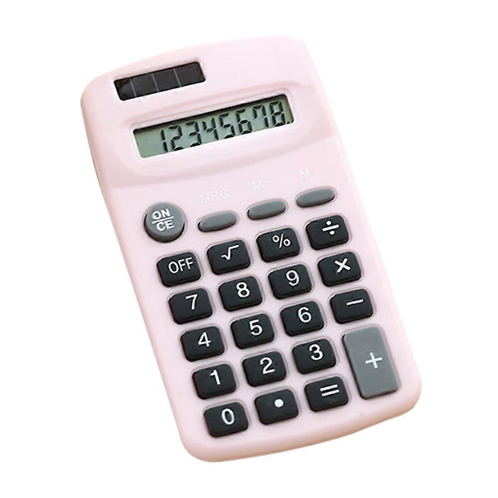 Mini Cute Calculator 8 Digits Display Solar & Battery Dual Power Portable Electronics Calculator Accounting Tool for School Students Children Office H