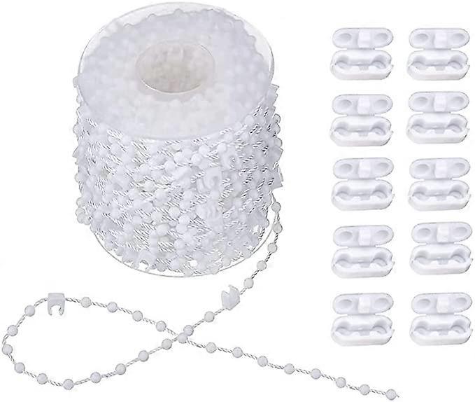 10 Meter Vertical Blind Bottom Chain with 10pcs Plastic Chain Connectors Clips for 89mm35in Slats