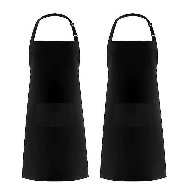 Black Utopia Kitchen 2 Pack Tablier Dossard Réglable avec 2 Poches