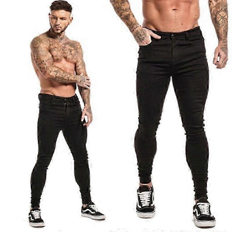 Men Slim Elastic Jeans