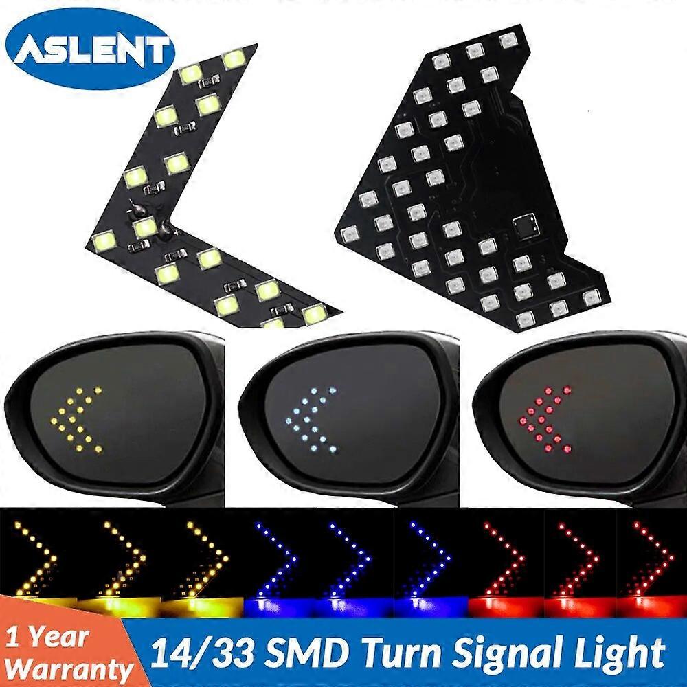 2 Pcslot 14 33 SMD LED Arrow Panel For Car Rear View Mirror Indicator Turn Signal Light Car LED Rearview Mirror Light AJ