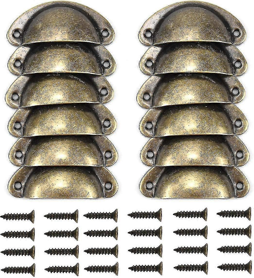 12 قطعة العتيقة النحاس مجلس الوزراء مقابض الباب مقابض خمر خزانة المطبخ