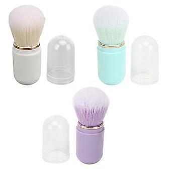 Spazzola per la pulizia della polvere delle unghie dei capelli morbidi - 3 pezzi bianco viola verde