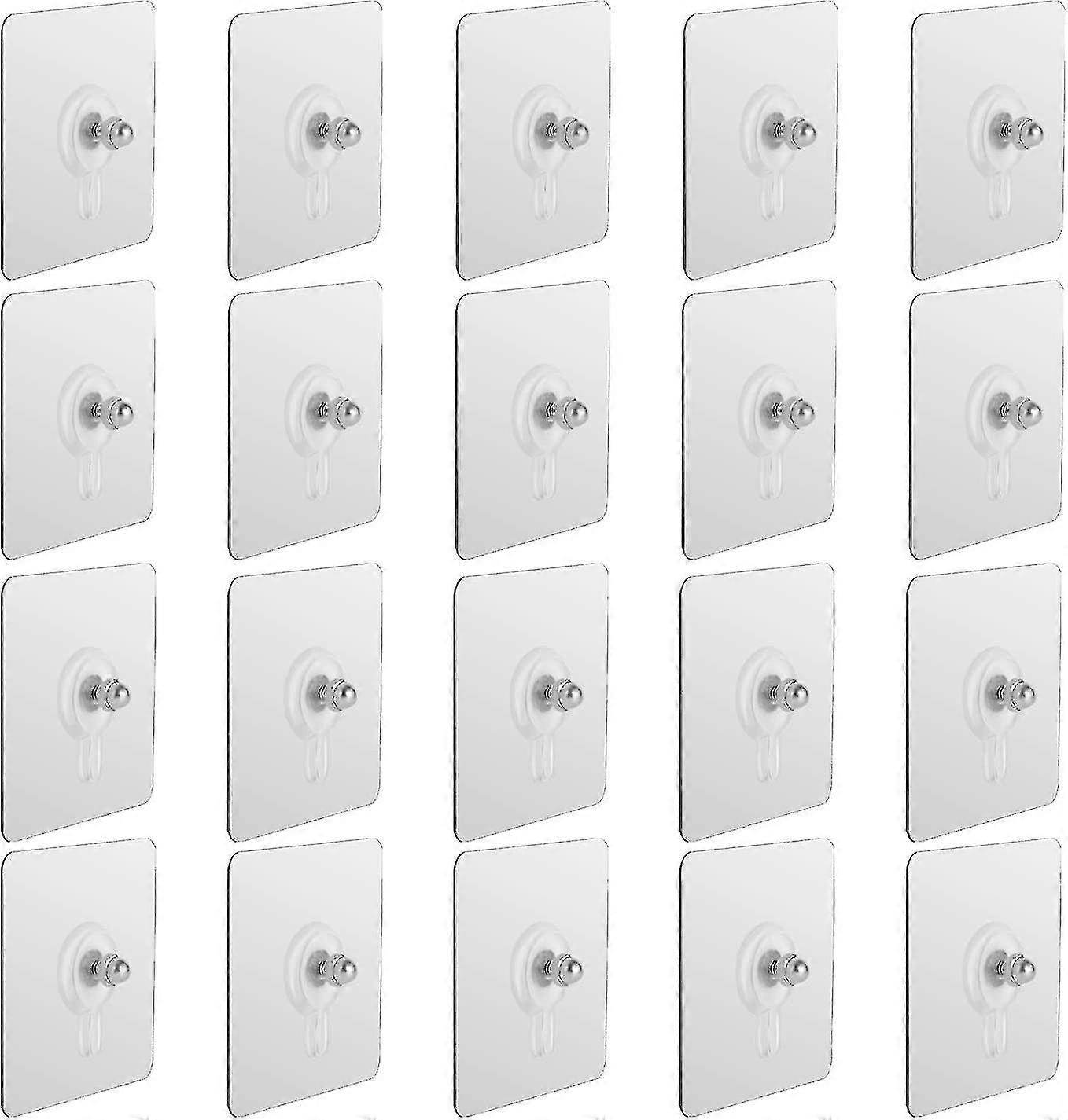 20 יחידות מסמרים תלויים דבק עצמי, וו בורג מותקן על הקיר ללא ניקוב בורג ללא פוץ וו קיר עמיד למים למטבח אמבטיה ללא מסמר