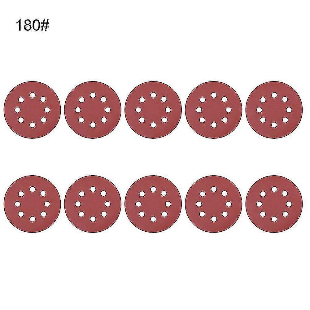 10pcs 125mm 8 Holes Round Shape Grinding Sanding Discs Hook Loop Sandpaper Pad Jikaix