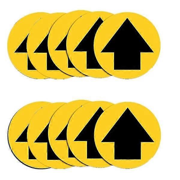 10 Pcs Social Distancing Indicator Sign Floor Ground Stickers For Queue Guidance