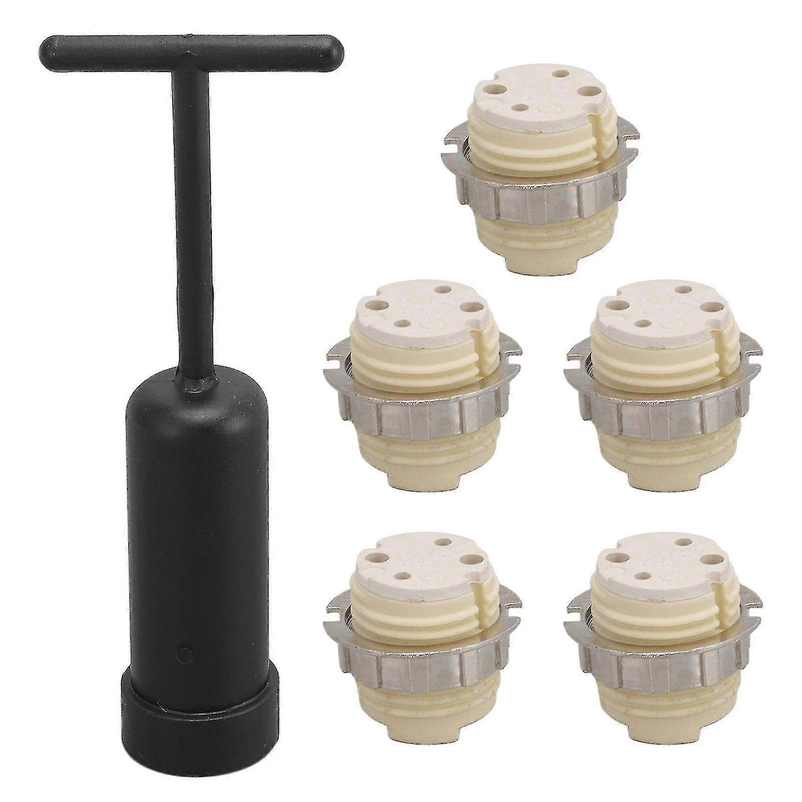 5pcs G9 Ceramic Lamp Holder Temperature Resistance Zinc Alloy Ring Light Bulb Base Socket With Socket Ring Removal Tool