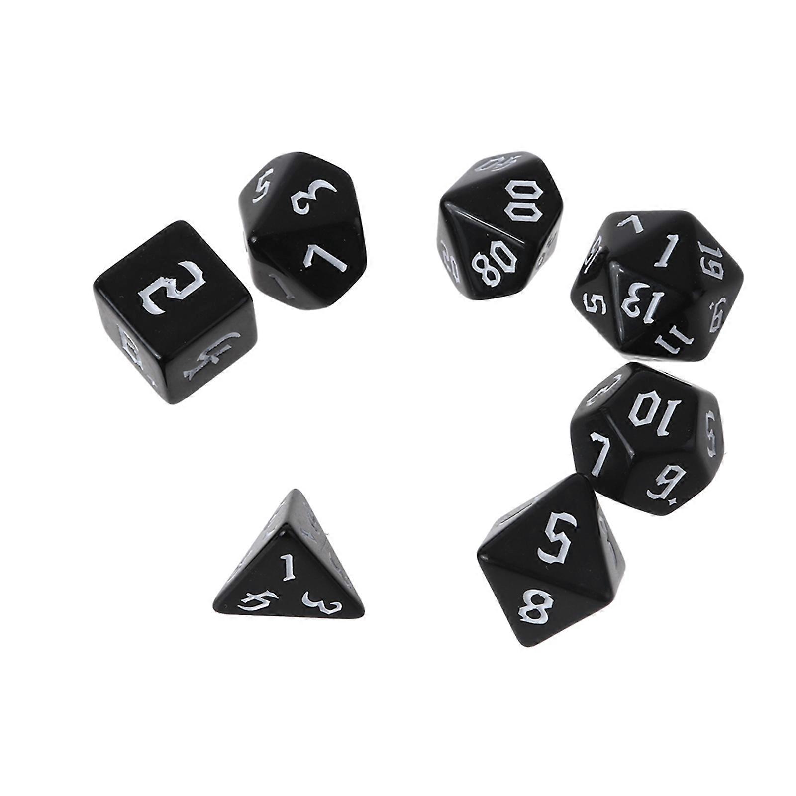 7Pcs Carved Pattern Dice Set Polyhedral Number Dices for Role Playing Dungeons