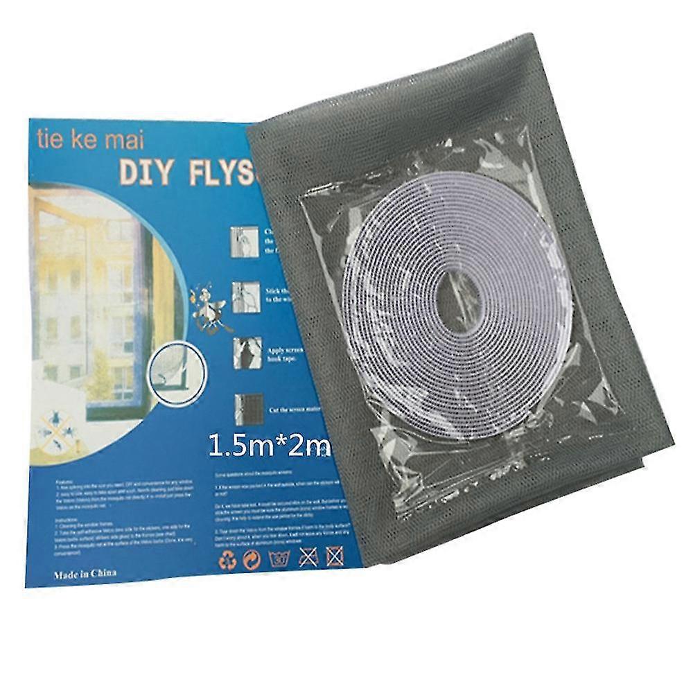 Indoor Insect Fly Screen Curtain Mesh Bug Mosquito Netting Door Window Grey