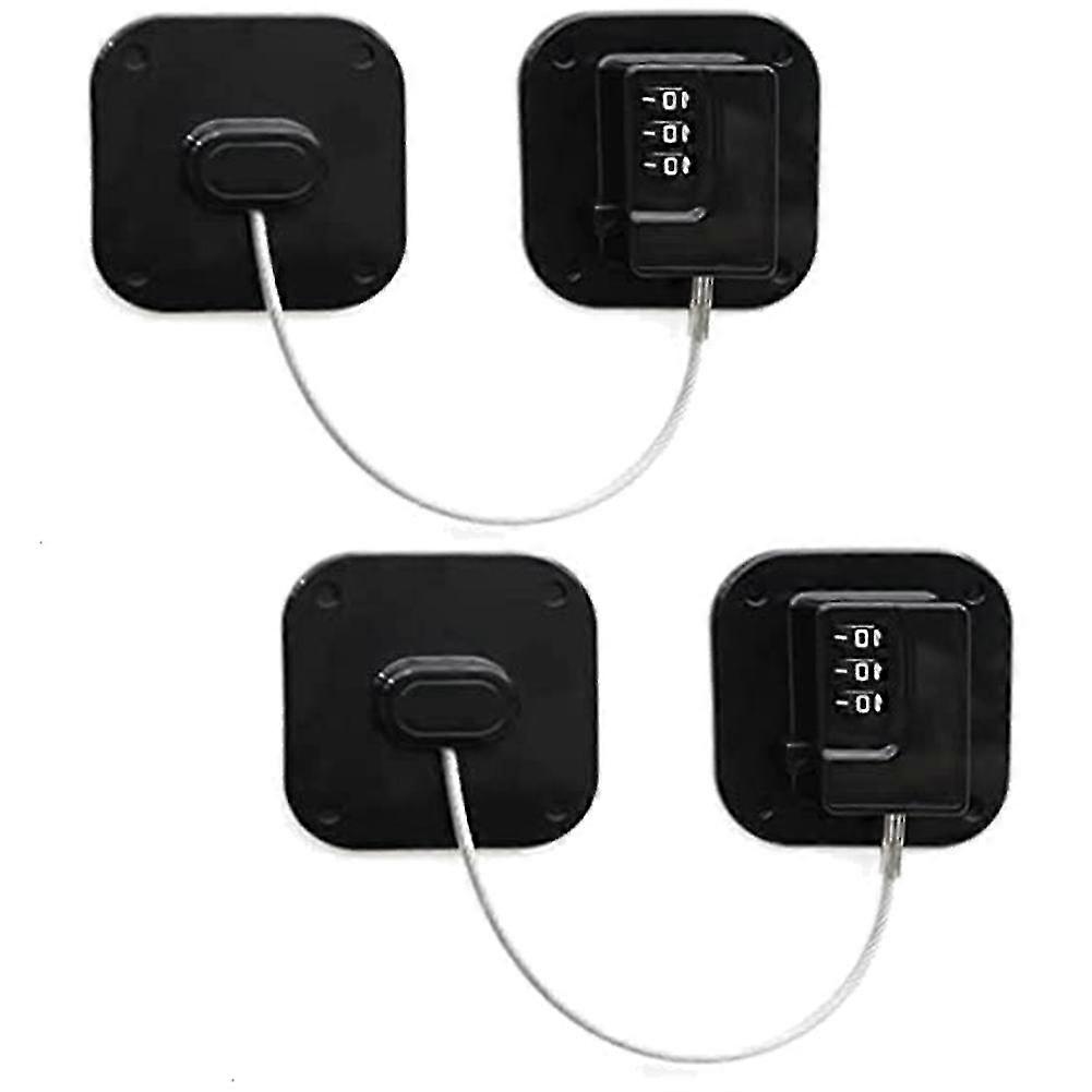 2 X No Drilling Refrigerator Lock With Code For Children Under 5 Years,suitable For Refrigerators,w