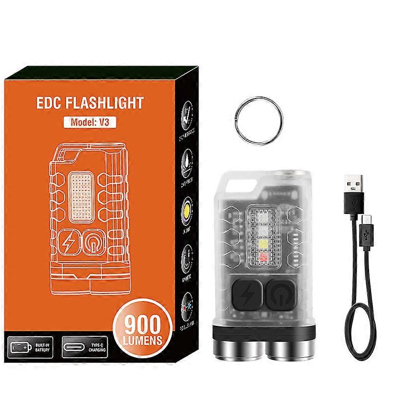 Mini Led Flashlight Portable Pocket Lantern Work Light USB Rechargeable Keychains Torch