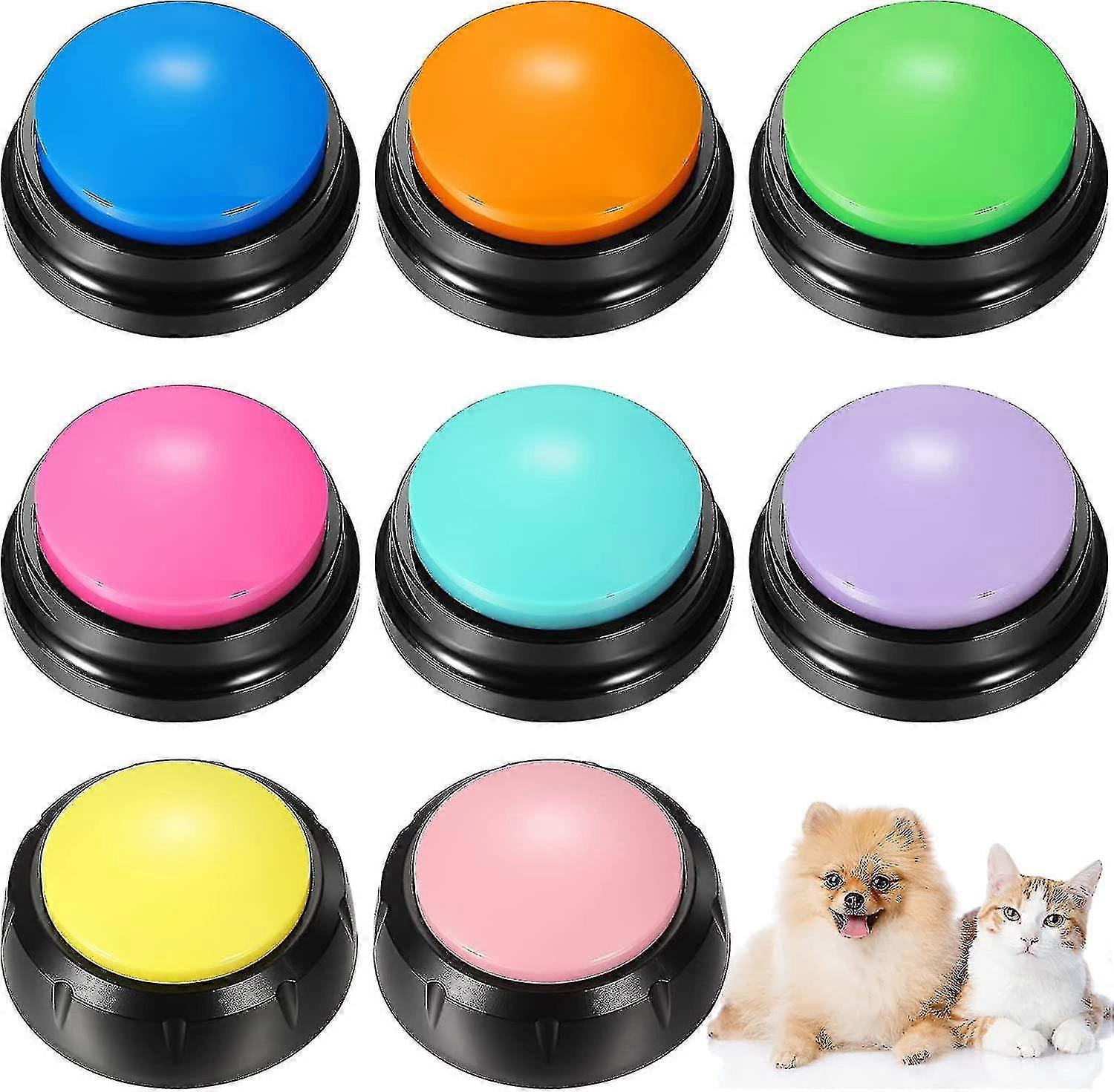 8 Pack Voice Recording Button Dog Buttons For Communication Interactive Dog Talking Button Set Animal Communication Button 30 Seconds Recordable Answe