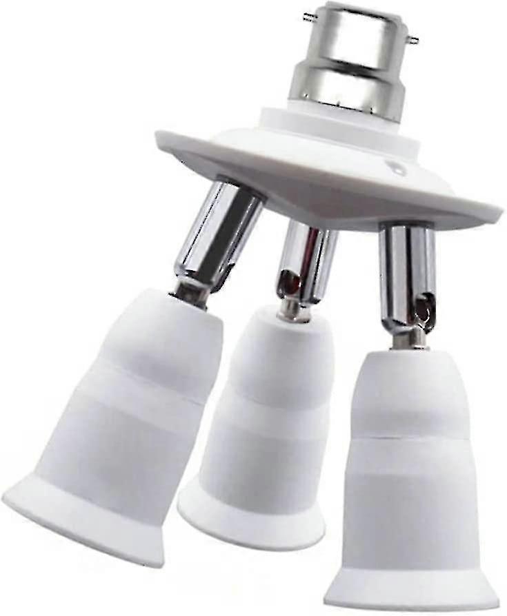 B22 To E27 Socket Converter,light Socket Splitter 3 In 1 360 Degree Adjustable 180 Degree Bendable E27 E26 Bulbs Socket Holder Lamp Baseswhite1pcs