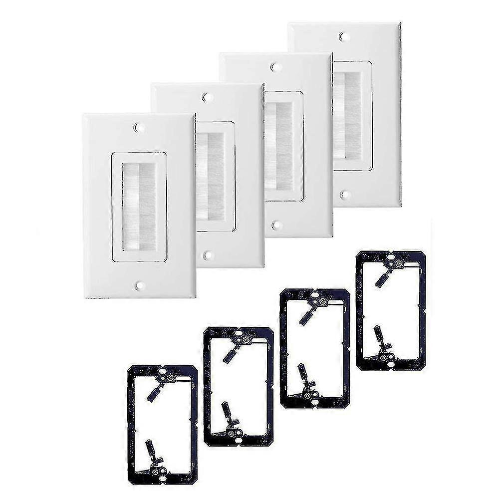 4pairs Wall Plate Kit Single Brush Wall Plate With Single Gang Low
