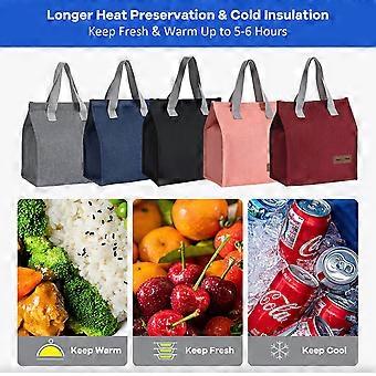 opux Insulated Lunch Bag for Men Women, Large Dual Compartment Cooler Bag, Soft Two Deck Lunch Box for Work School Picnic, Leakproof Lunch Tote with Shoulder Strap for Kid Adult (Navy
