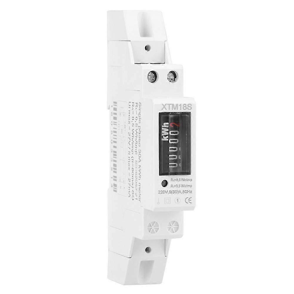 Xtm18s 220v 5-30a Kwh Meter, Single Phase Meter Digital Lcd 1p Din Rail Energy Meter