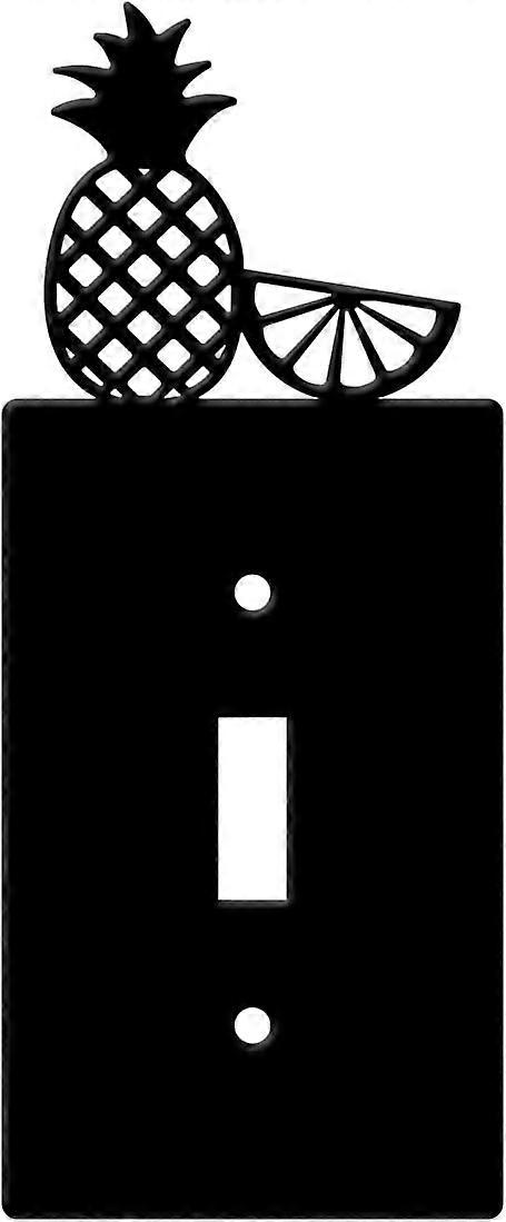 Iron Single Light Switch Cover 1 Toggle Switch Wall Plate Black Light Switch Plate Covers with Pineapple Grapefruit Fruit Decorative Outlet Covers for