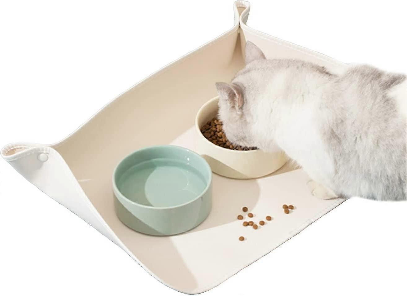 שטיחון קערת מזון ומים לכלבים, שטיח האכלה עמיד למים נגד החלקה נגד שפיכה, מגש פלייסמט מזון לחיות מחמד לכלבים חתולים חתלתול
