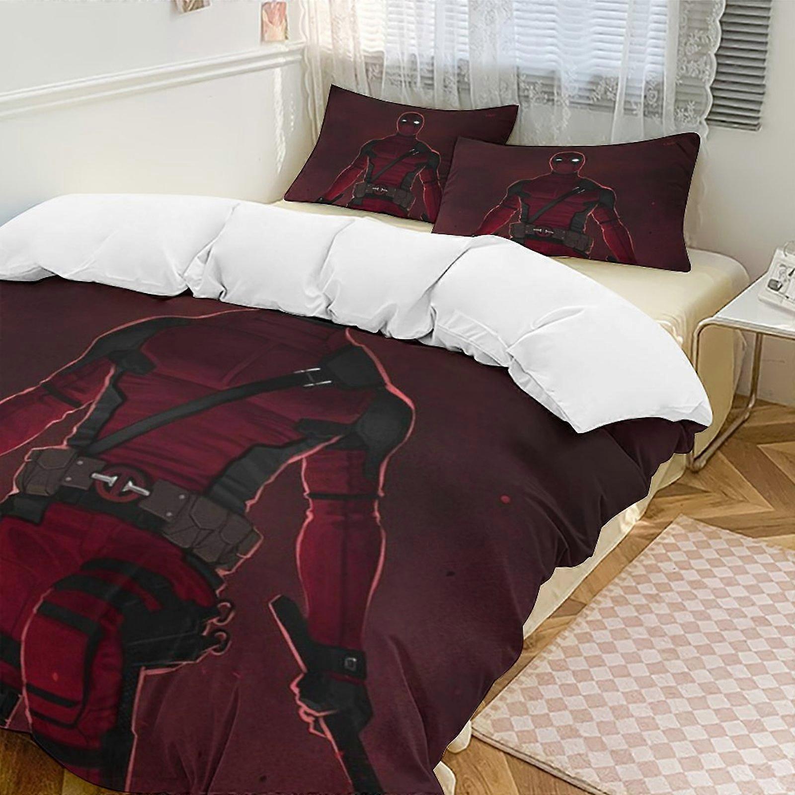 Bedding set Gs110 Deadpool Down Duvet Cover Microfiber Bedding Set Lightweight 3-Piece SetLightweight and comfortable SH110
