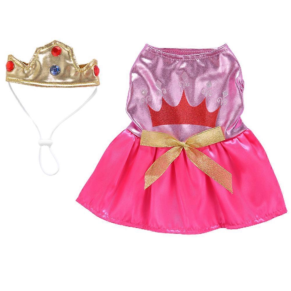 Pet Cat Dog Princess Set Västtröja Vinter Varma Kläder Klänning Jul
