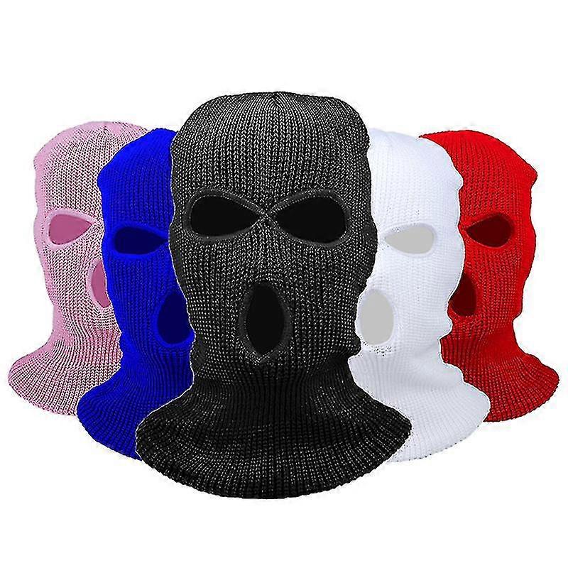3 هول محبوك كامل غطاء الوجه قناع التزلج الشتاء بالاكلافا الدافئة متماسكة قناع الوجه الكامل