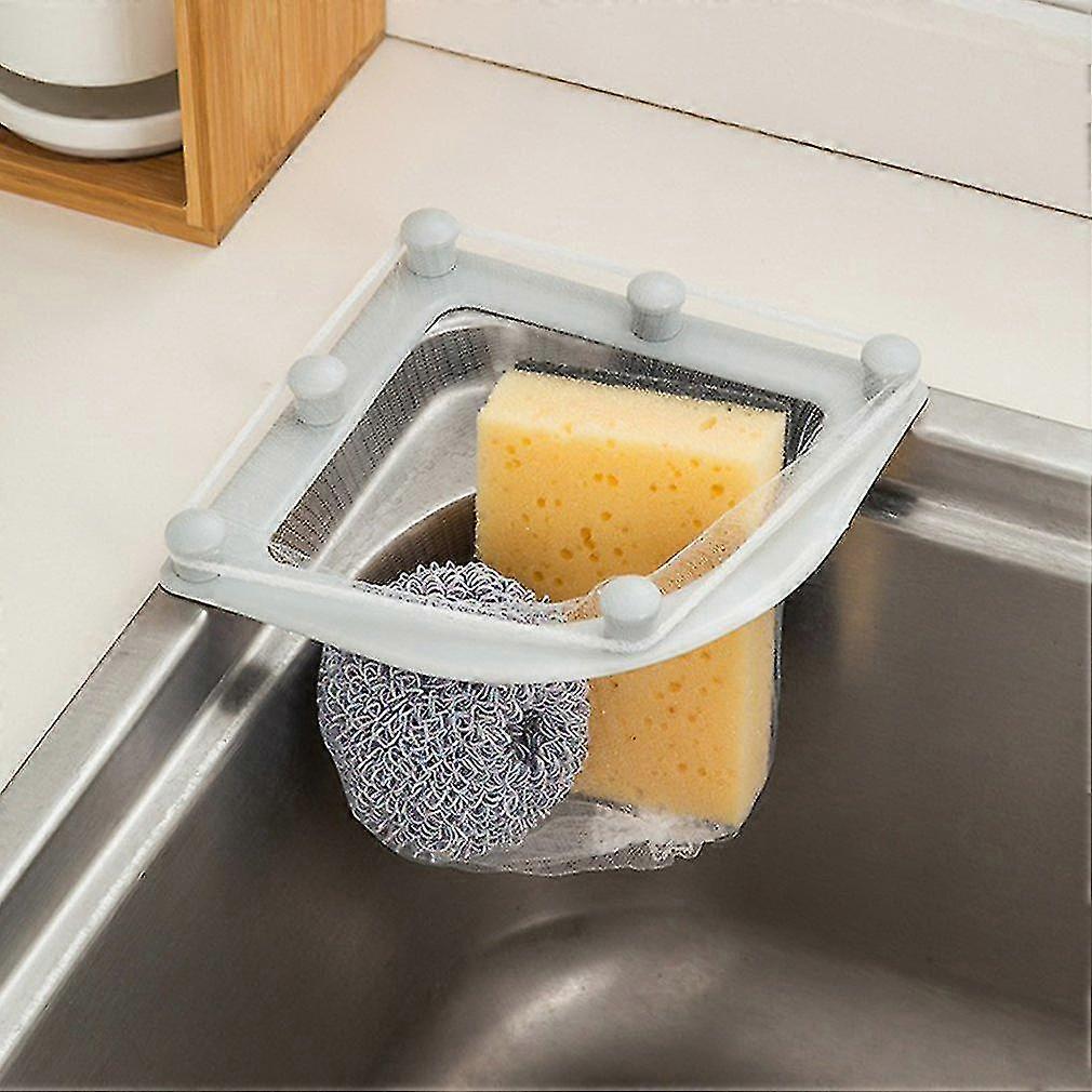 Spüle Siebkorb Ecke Spüle Filter Abfluss Netzbeutel Küche Müllaufbewahrungsregal für Lebensmittelabfälle Mesh Reste mit Saugnapf