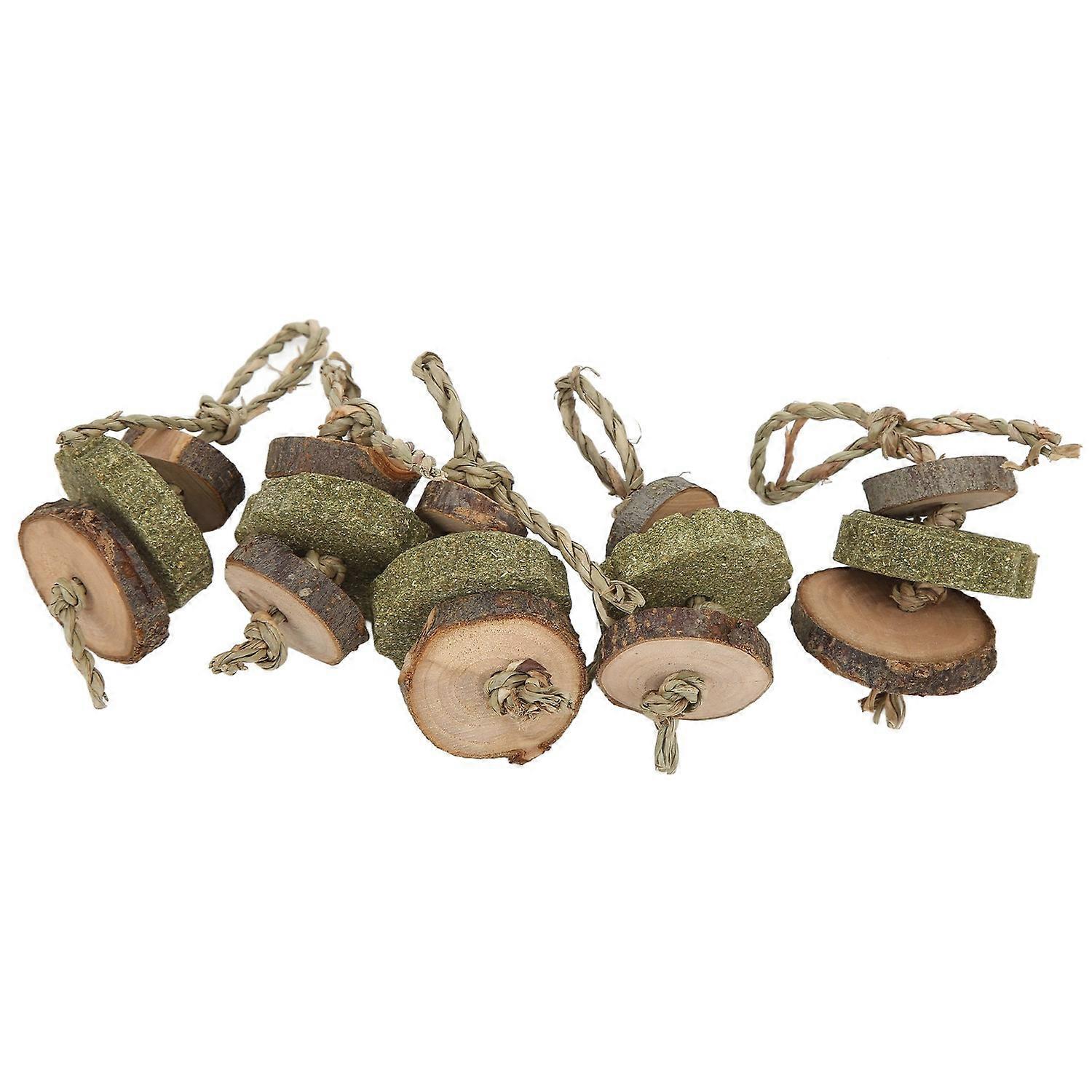 5Pcs Rabbit Chewing Grass Cake Skewers Safe Healthy Pet Snacks Toys for Pet Rabbits Hamster
