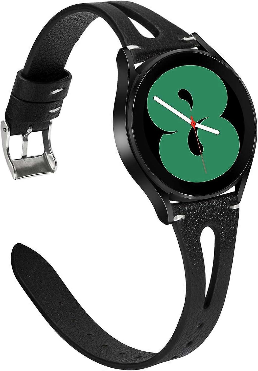 Leather Strap Compatible with Samsung Galaxy Watch 6/5/4/ Active 2 40mm 44mm Women, 20mm Quick Release Soft Leather Band for Galaxy Watch 5 Pro/Watch