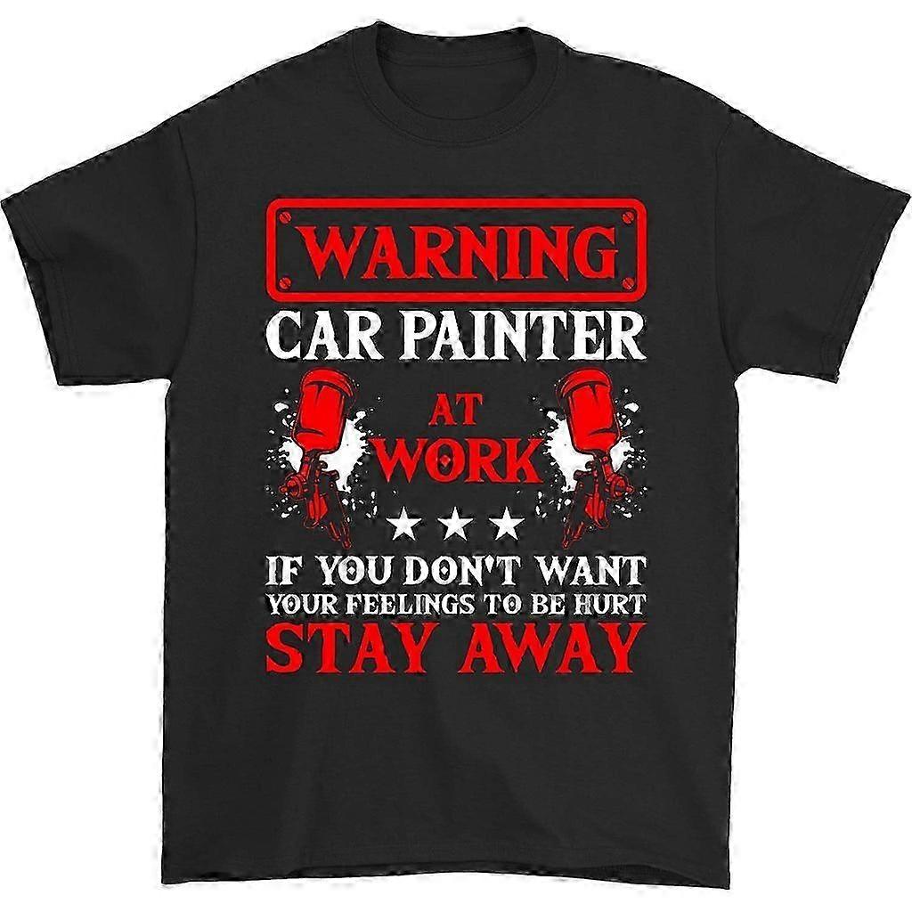 Warning Car Painter At Work Crew Neck T-Shirt