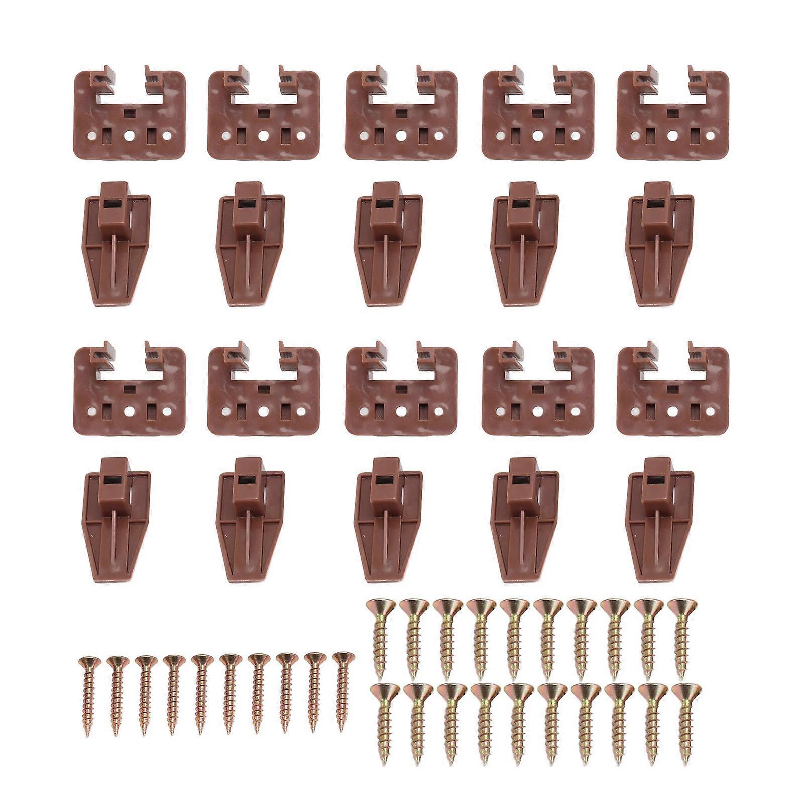 10 Pack Drawer Track Guide and Glides Dresser Center Mount Plastic Drawer Slides Replacement Parts with Screws for Furniture Drawer System