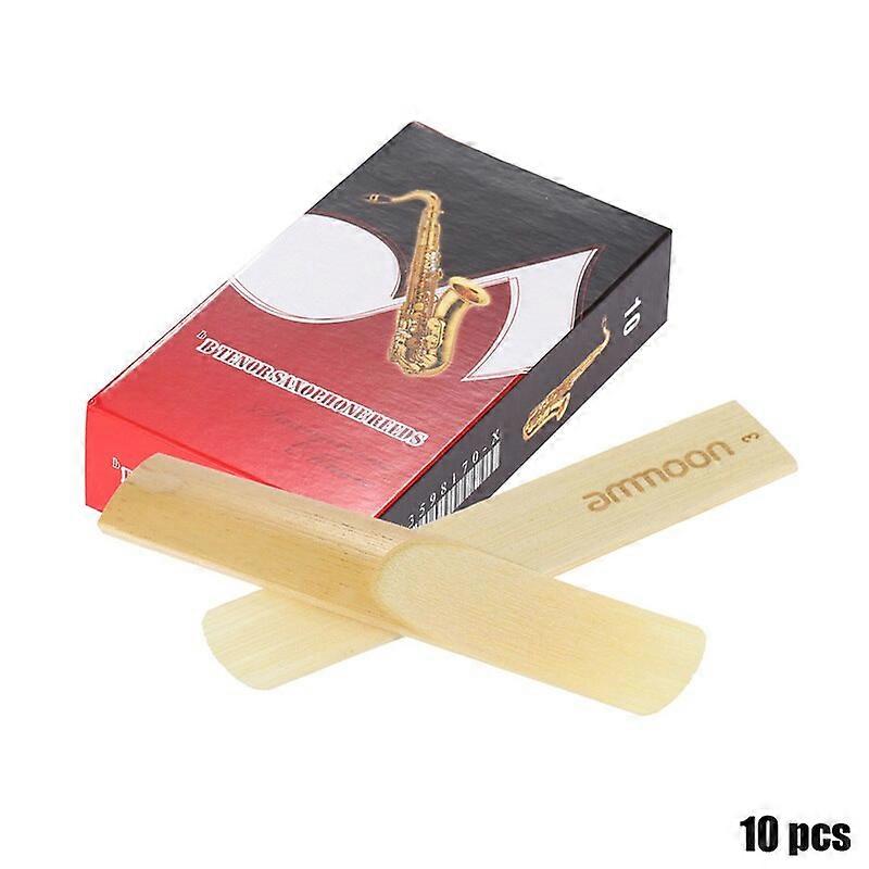 ammoon 10pcs pack Saxophone Reeds Sax Bamboo Reeds Strength 1.5 3.0 Reeds for Bb Tenor Saxophone Sax Instruments Accessories