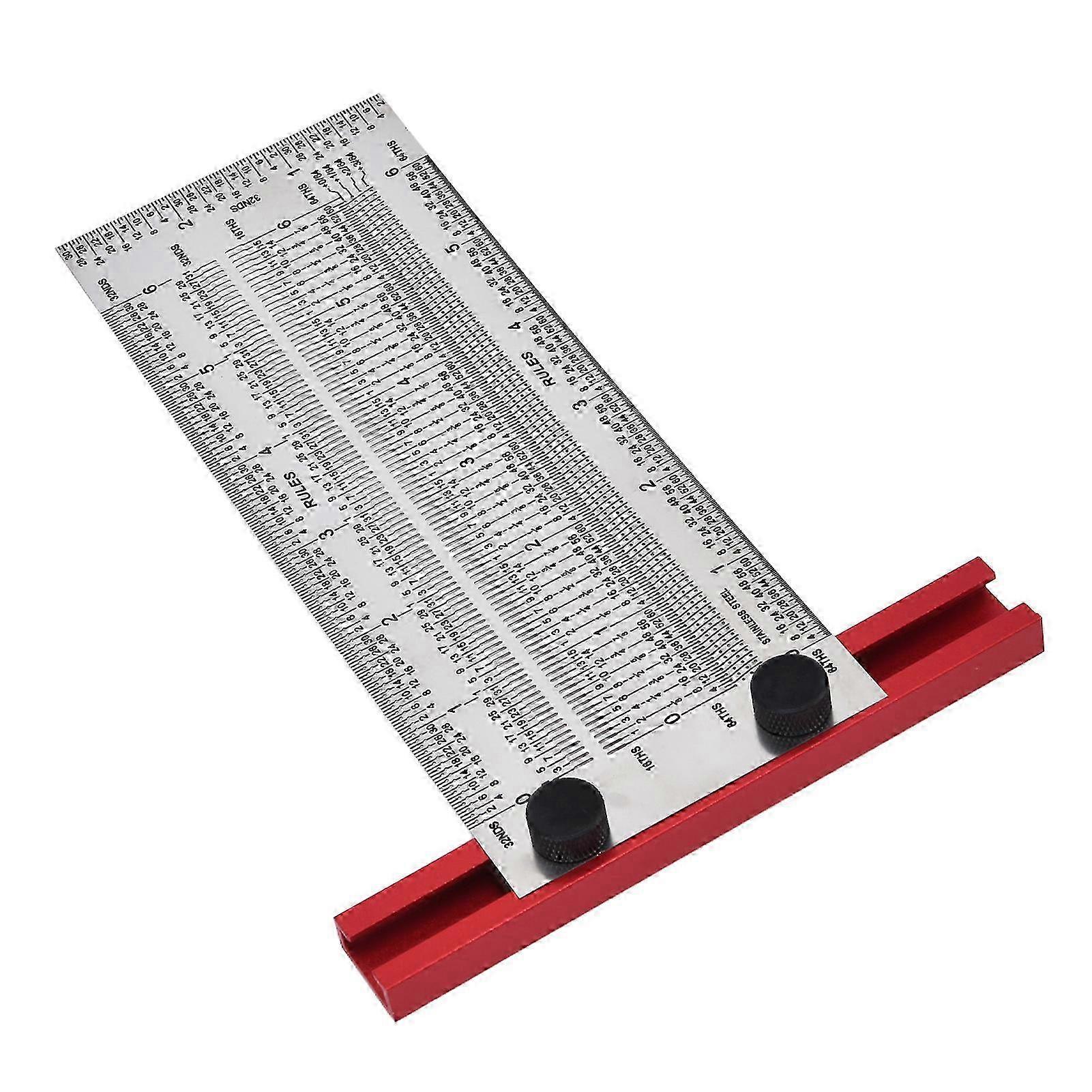 Scribing Ruler Stainless Steel 6in Measuring Tool for Woodworking Positioning Gauge