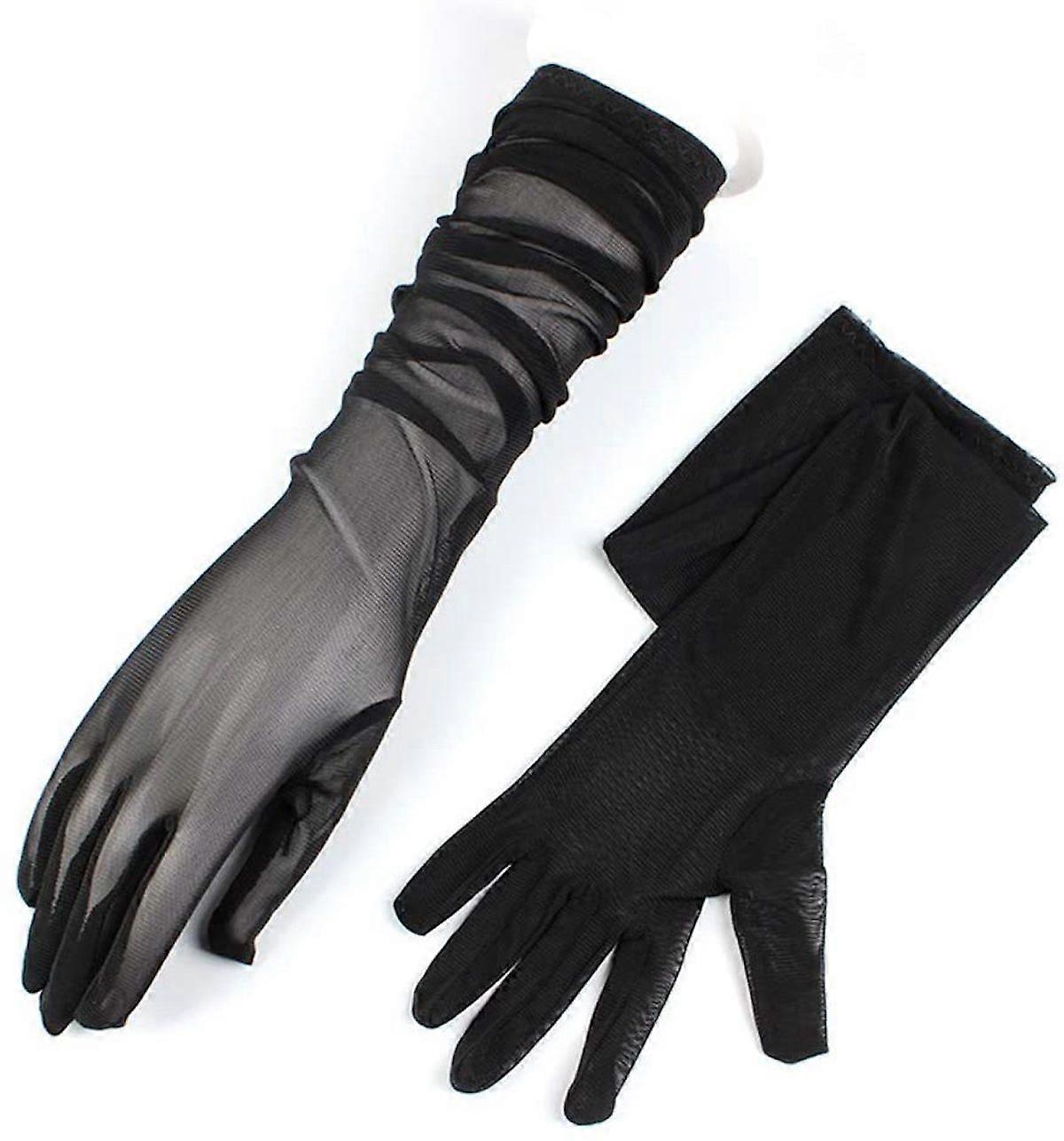 Black Lace Long Elbow Gloves for Wedding,Party,Dance