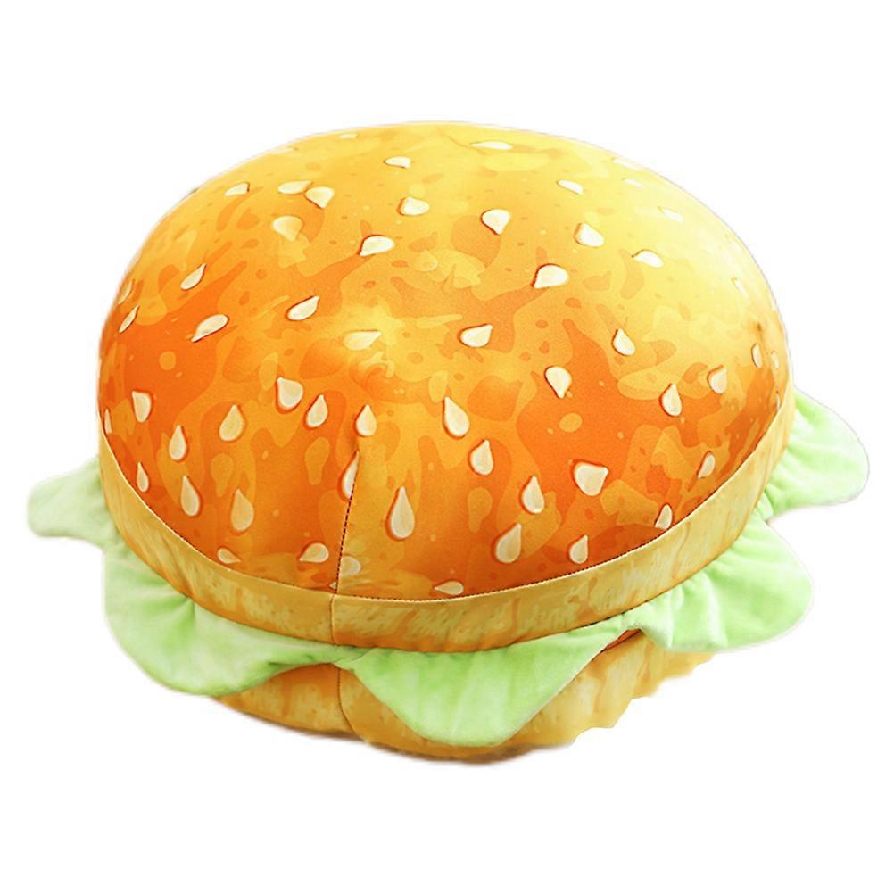 Plush Pillow Simulation Bread Burger Shape Lumbar Back Cushion for Home