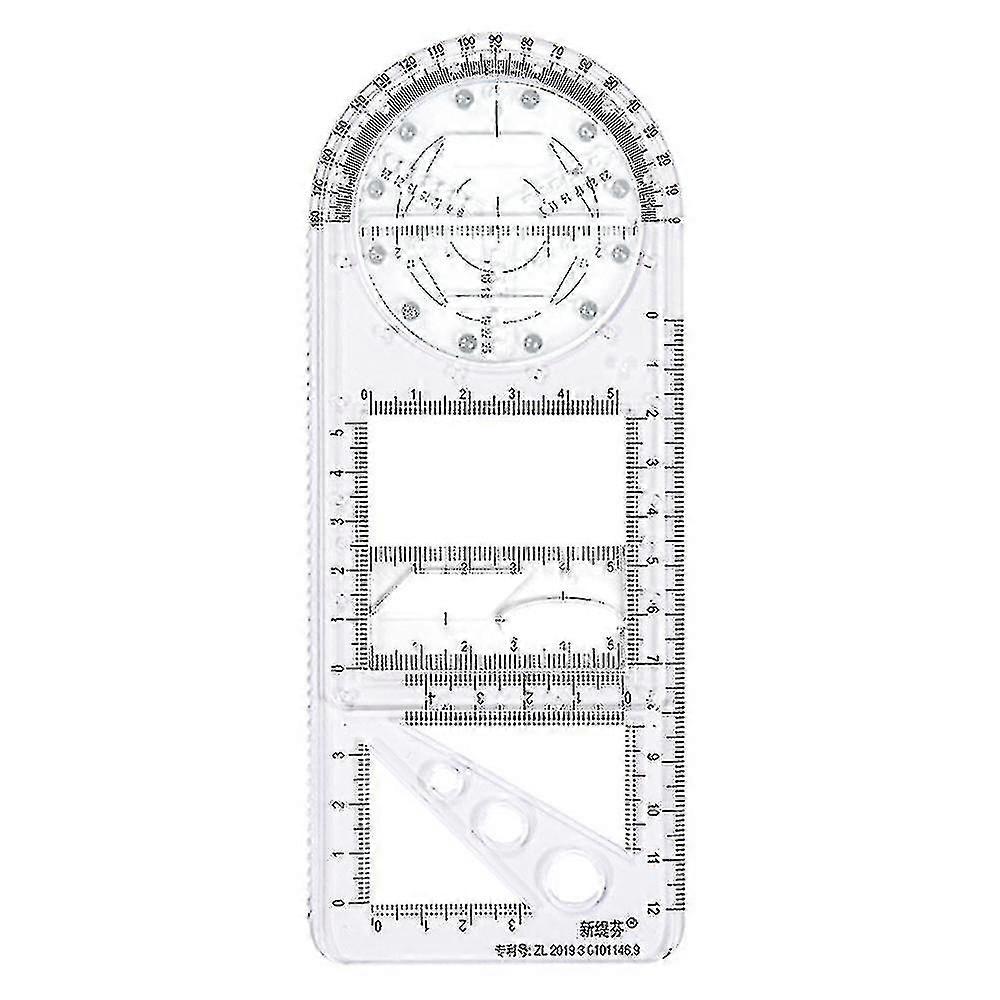Multifunctional Drawing Ruler Mathematics Geometric Drafting Measuring Tool
