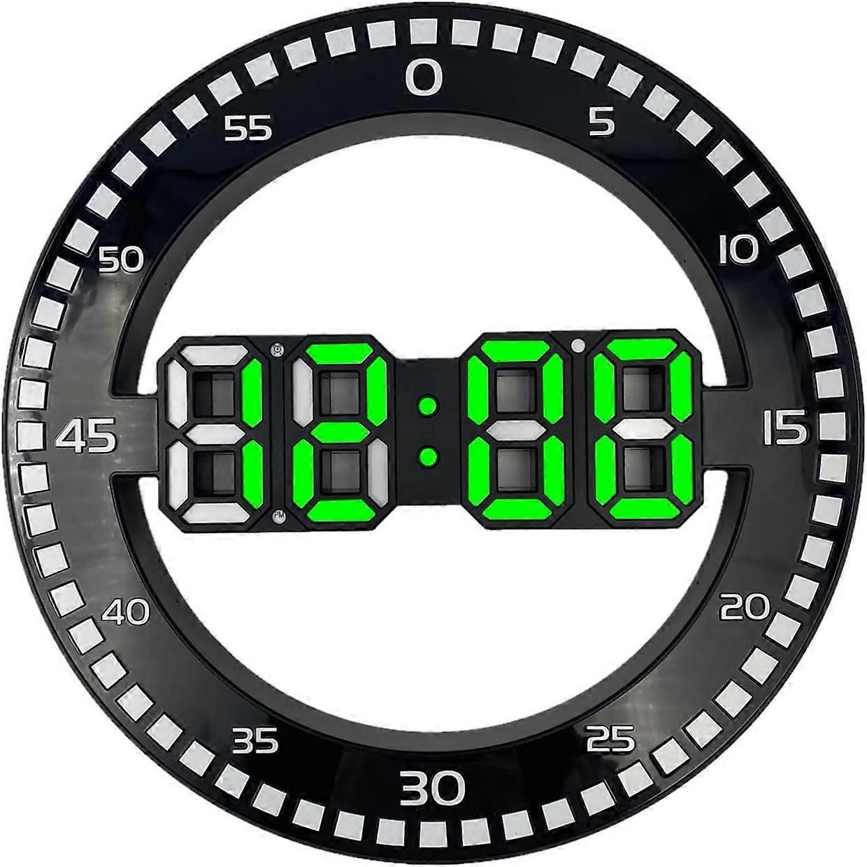 Led 3D Technology Luminous Digital Wall Clock Temperature Date Multi-Function Jump Second Wall Clock for Living Room Decor Unique Wall Clocks