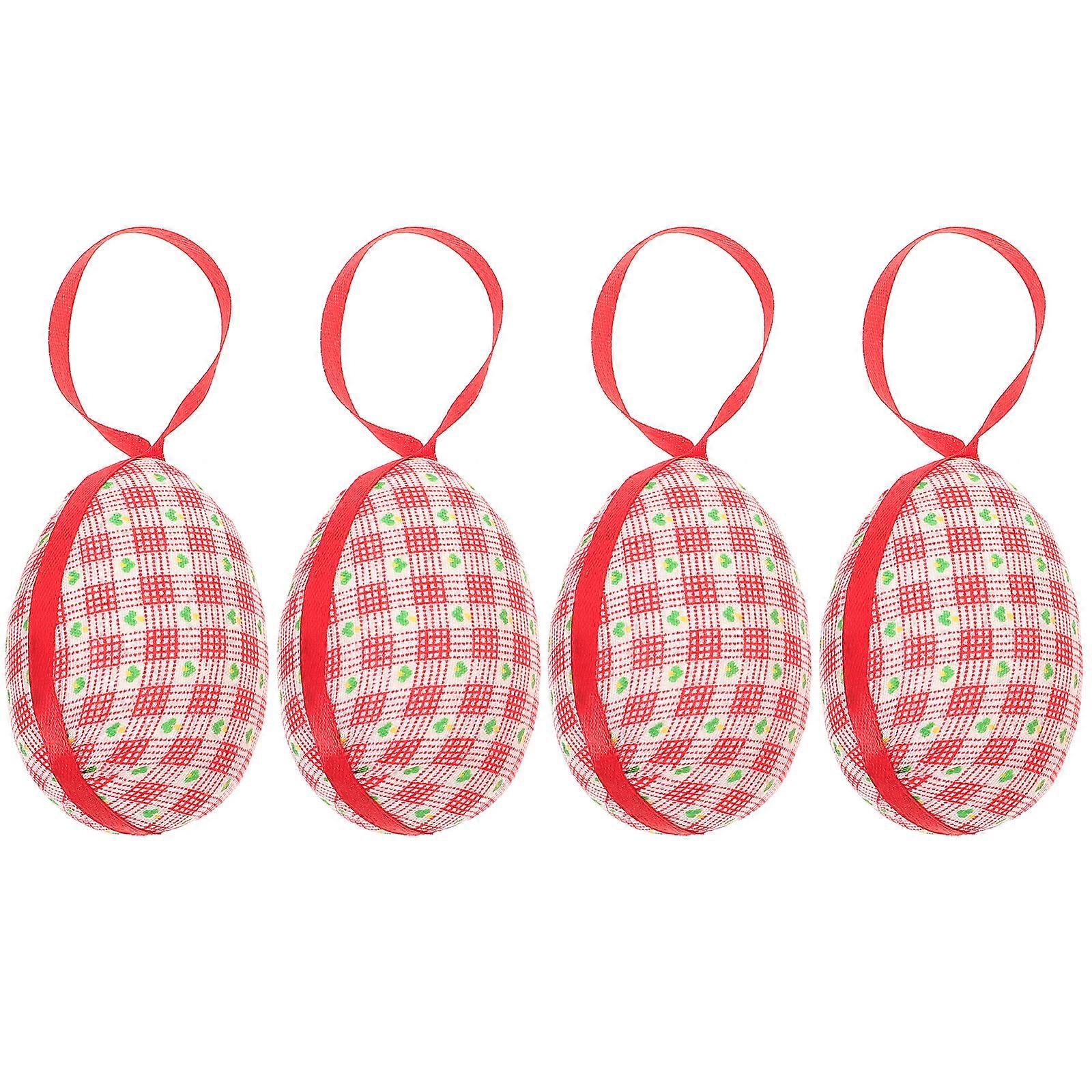 4pcs Easter Hanging Egg Ornament Easter Egg Pendant Easter Tree Hanging Pendant Easter Decoration