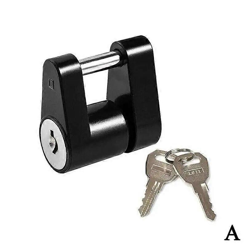 Black Trailer Latch Hook Lock Receiver 1/4 Lock Security Pin RV Anti-theft Trailer Security Hook Traction Kit Lock Tongue Pin