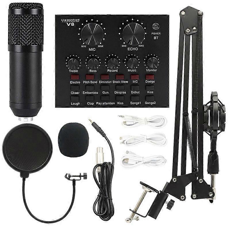 Professional Anchor Capacitance Microphone Wireless Bluetooth Connection for PC Karaoke Live Streaming Studio Recording BM800 Ar