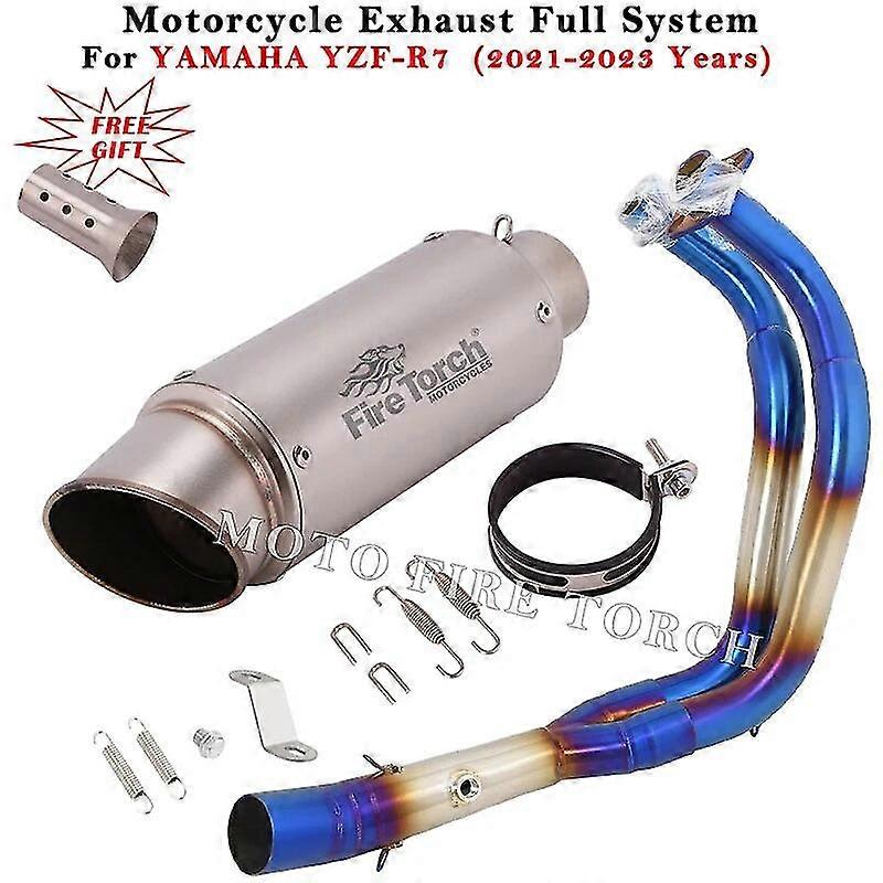 Utsøkt eksosrørFor YAMAHA YZF-R7 R7 2021 2022 2023 Motorsykkel eksos Moto Escape System modifisert lyddemper foran midtkoblingsrør med DB Killer