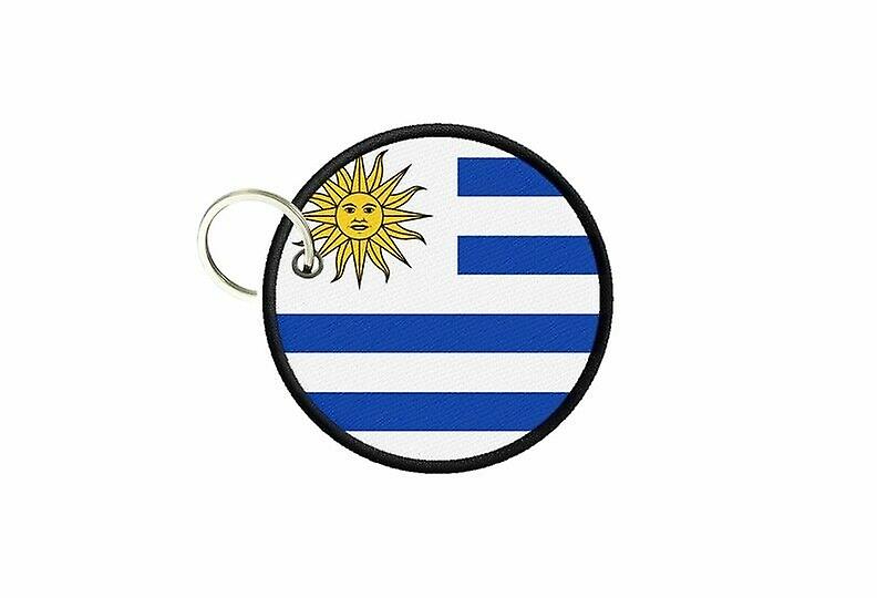 Keychain keys flag uruguay printed round round roundcarde