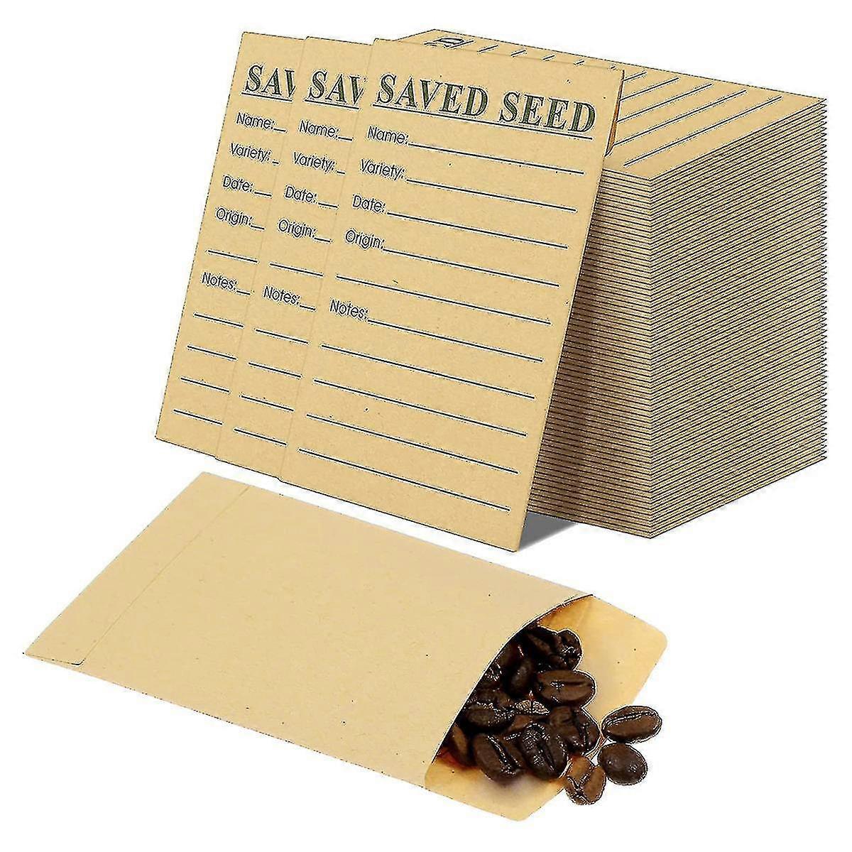 100 Pcs Seed Envelopes, 4.7 X 3.15 Inch Seed Packet Envelopes With Printed Sealing Seed Saving Enve-yky