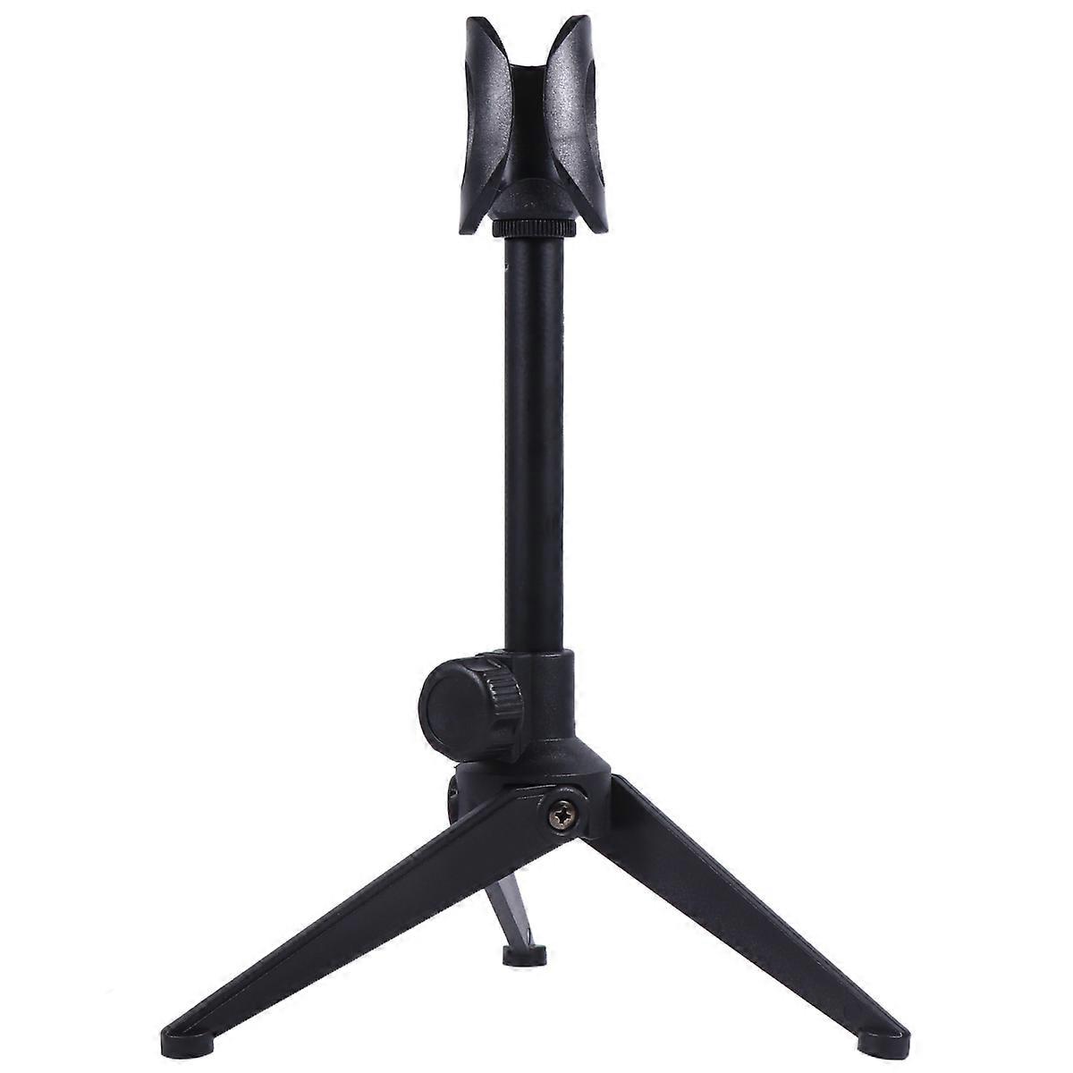 Liftable Microphone Stand Triangle Desktop Microphone Rack Stand for Music Anchor Black Plastic Pattern