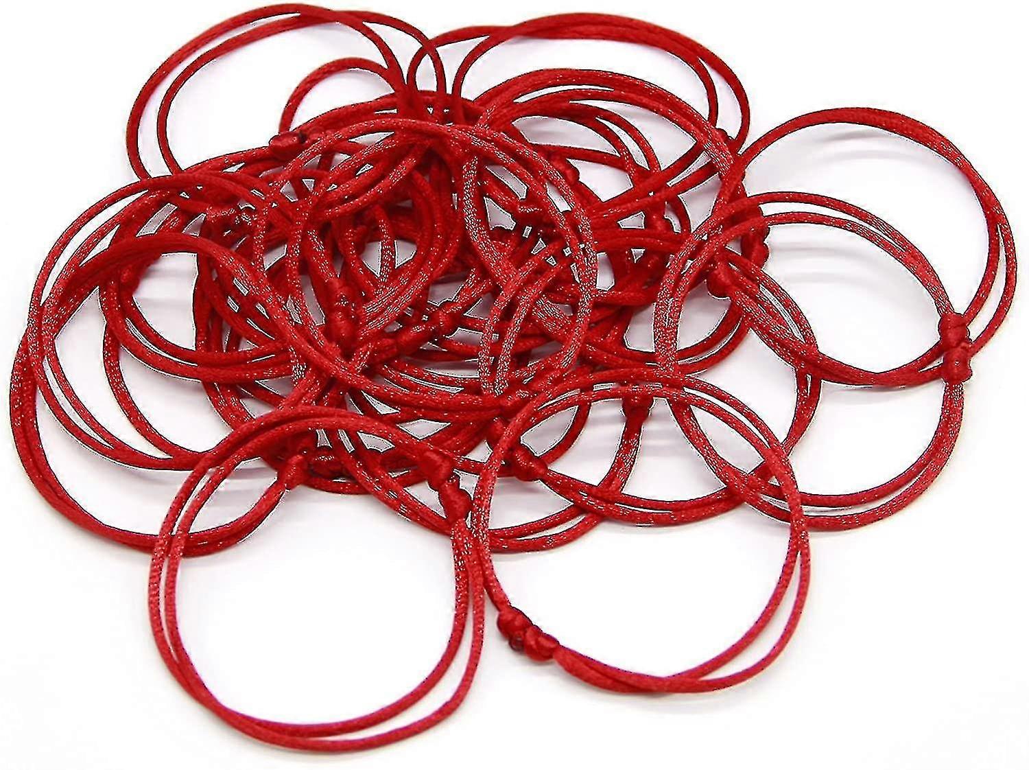 Handmade Red Bracelet, Adjustable Red Bracelet String, Good For