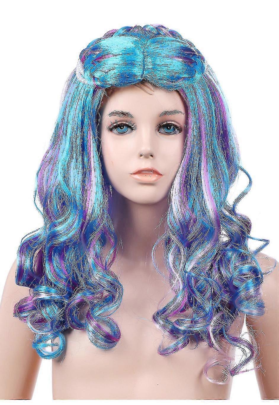 European And American Seven Color Big Wave Wig Set In The Long Front Lace Half Hand Woven Mermaid Wig