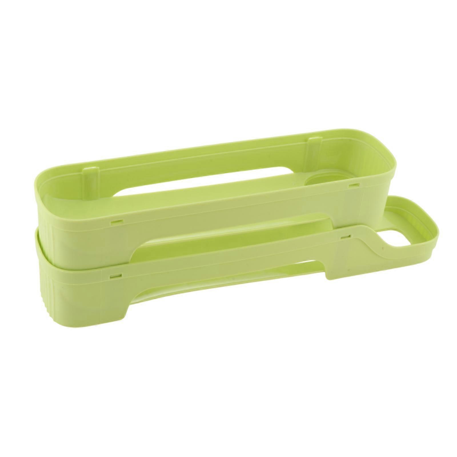 Refrigerator Egg Storage Rolling Slide Egg Storage Box for Kitchen Organizer 2 layer light green