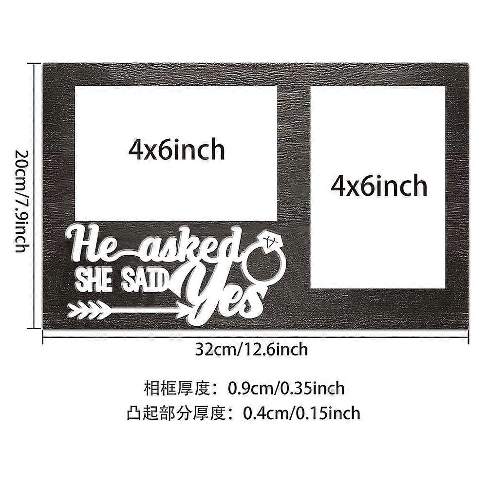 MDF Double Photo Frames Display Photo Frame Rectangle with Word Best Mom Word 200x320mm