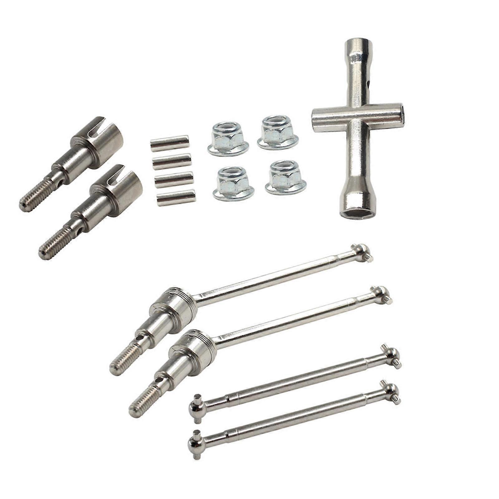 2 Alberi Di Trasmissione In Metallo Per Auto RC WPL 1/16 – Serie B/C (B14, B24, C24, B36) – Upgrade Robusti Con Chiave E Viti - 4