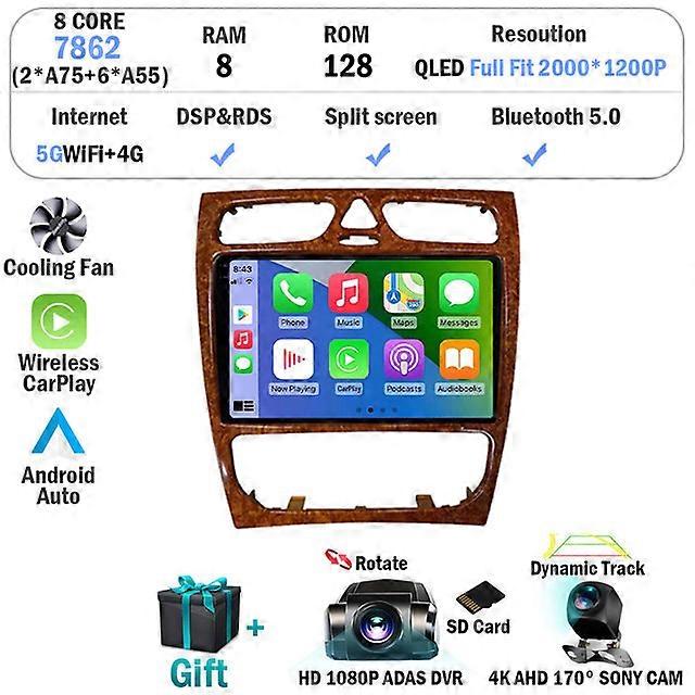 Android 12 For Mercedes Benz C Class W203 C200 C320 C350 CLK W209 2002-2005 Car Radio GPS Carplay Multimedia Player Video
