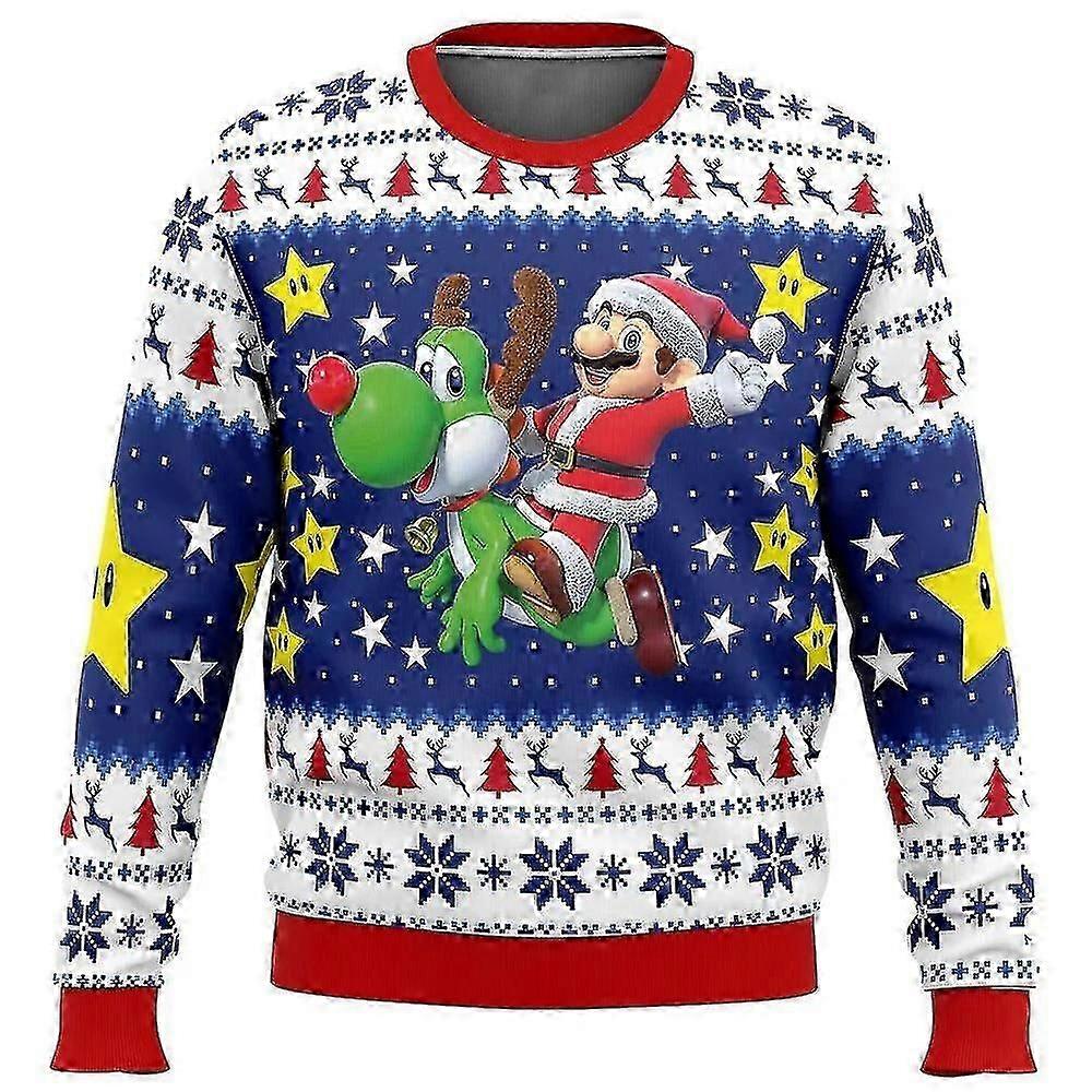 מריו קארט מכוער חג המולד סוודר מתנה סנטה קלאוס סוודר גברים סווטשירט תלת מימד ולמעלה סתיו וחורף yyds